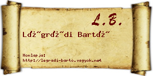 Légrádi Bartó névjegykártya